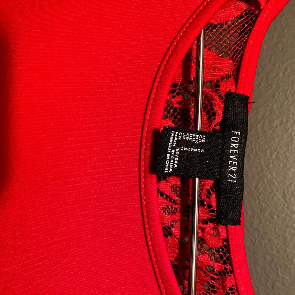 Red Lace Back Dress - Picture 2 of 4